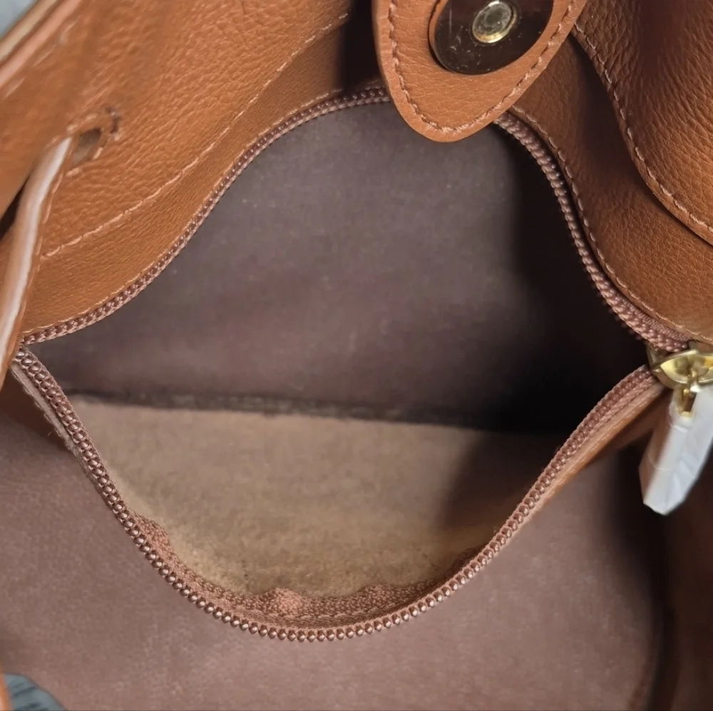 Lauren Ralph Lauren Leather Drawstring Bucket Bag - Picture 12 of 17